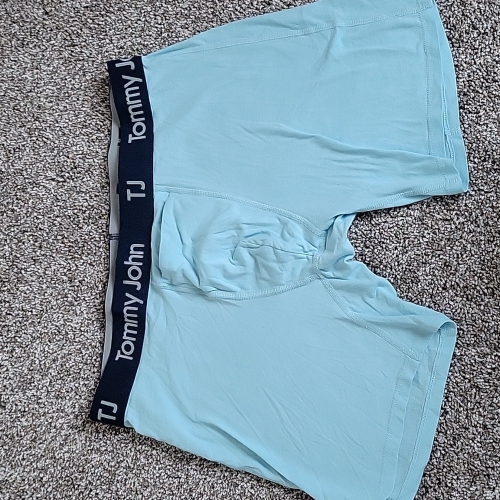 NWOT Tommy John TJ Cotton Stretch Boxer Brief 6-inch Inseam Baby Blue